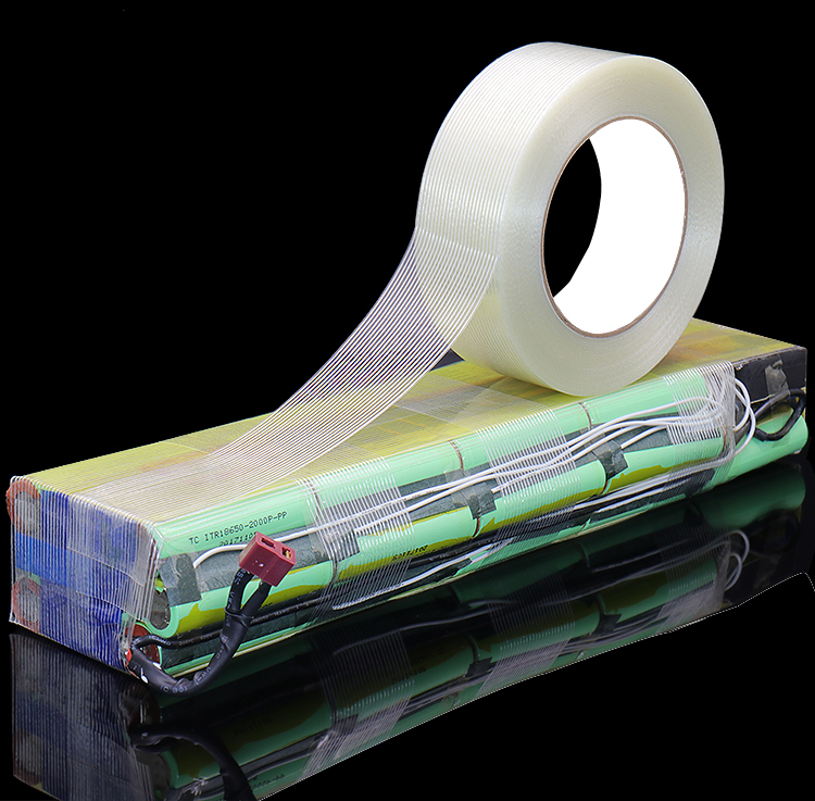 Fiber tape used for heavy carton reinforcement and pallet stabilization